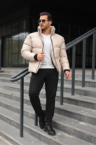 İBOSS MODA Unisex Premium supradimensionat Aspect piele strălucitoare Manta de iarnă ascunsă cu cu glugă umflături