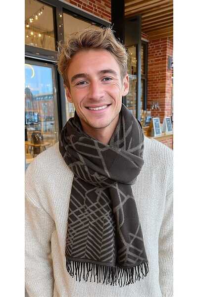 LAGRANZE Valmero Patterned Scarf Men's Scarf