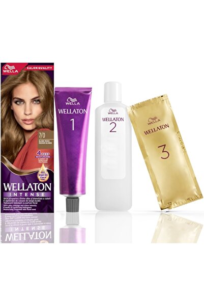 Wella Vopsea de păr permanentă Wellaton blond mediu 7/0, 110 ml