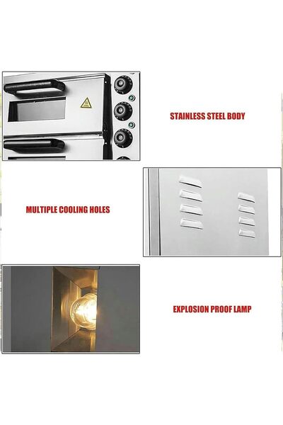 Five Stars Llchaensc 20L Electric Countertop Pizza Oven, 2000W Stainless Steel