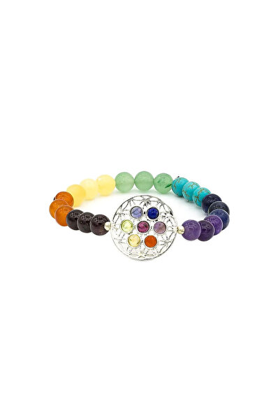 Bracelet Brățară elastică 7 Chakra , Floarea Vietii -- 0.8 cm