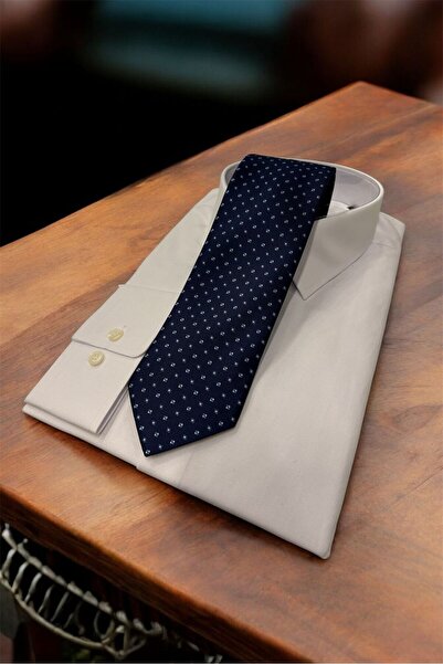 Sarar Microfiber Textured 8 cm Navy Blue Tie