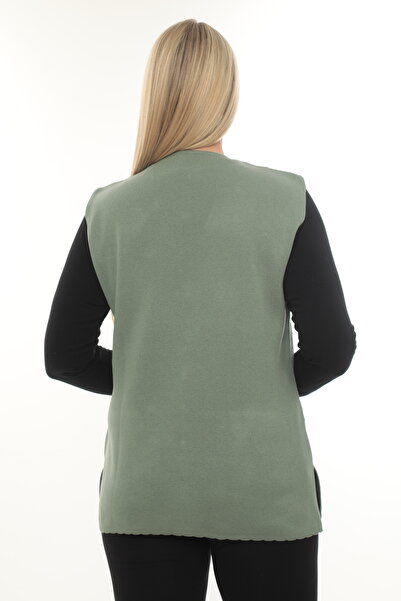 İKSUN Жіночий трикотажний з кишенями зимовий товстий візерунчастий жилет