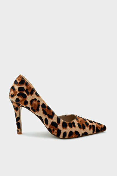 LAMİNTA Shia Leopard Suede Women's Heeled Shoes