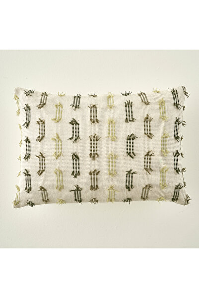 Bella Maison غطاء وسادة مزخرف من ستيتش باللون الأخضر (35 × 50 سم)