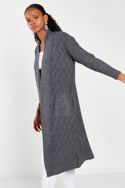 Hopoi Women's Baklava Pattern Midi Cardigan