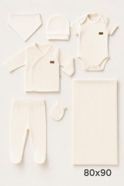 BYS BABY FASHION Yenidoğan Kız -Erkek Bebek Organik Pamuklu Fitilli 7li Hasta...