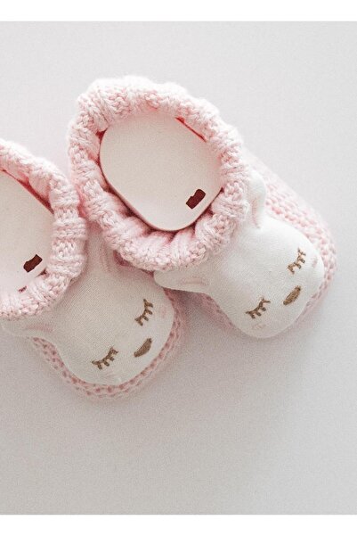 kitikate Organic Knitwear Figured Booties Pink-Rabbit