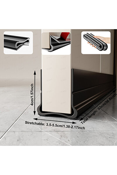Choice13 Upgraded Black Flexible Door Bottom Sealing Strip Door Gap Soundproofing Wind and Dust Proof Weather