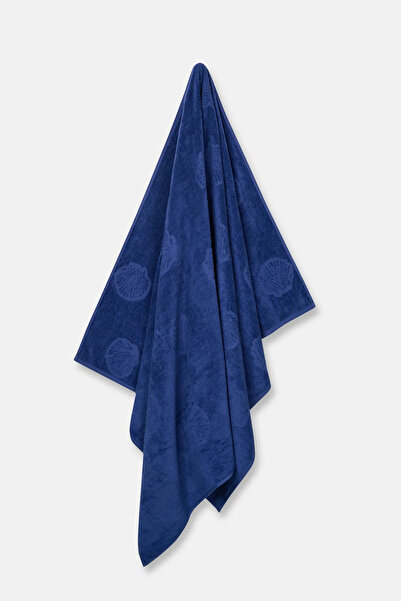 Dagi Πετσέτα παραλίας με βελούδινο σχέδιο με κοχύλια σε μπλε ναυτικό χρώμα 90...