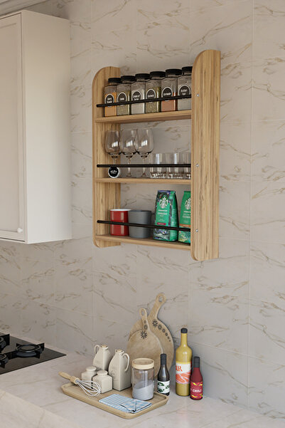 alpaevmobilya Duvar Tipi Mutfak Düzenleyici Raf | Baharat, Bardak, Fincan ve ...