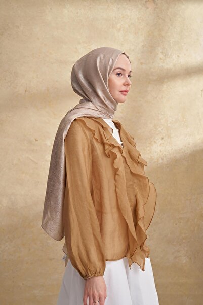 ARMANDA Jose Jakar Ethnic Pattern Shawl - Dark Beige