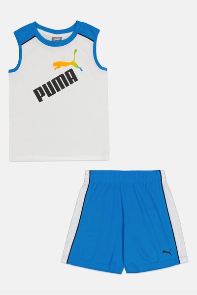 Puma Kids Boy 2 Pieces Sportswear Fit Sleeveless Top And Bottom Set, Multicolor
