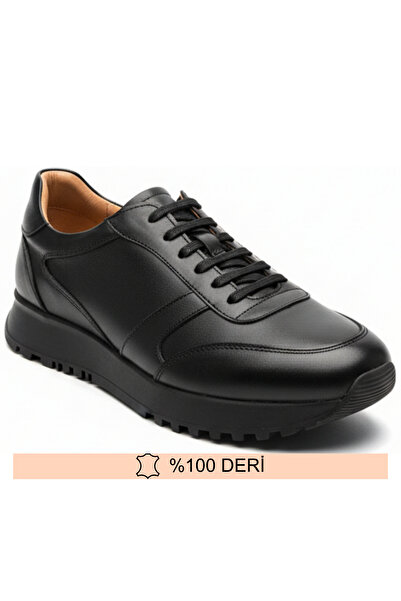 Fine Ayakkabıcılık Inside Out Genuine Leather Black Men's Premium Sports Shoes 36-45