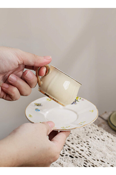 Shuer Ceramic Coffee cup, Espresso cup,Arabic coffee cup,Turkish coffee cup, Cup and Saucer Set 100ML