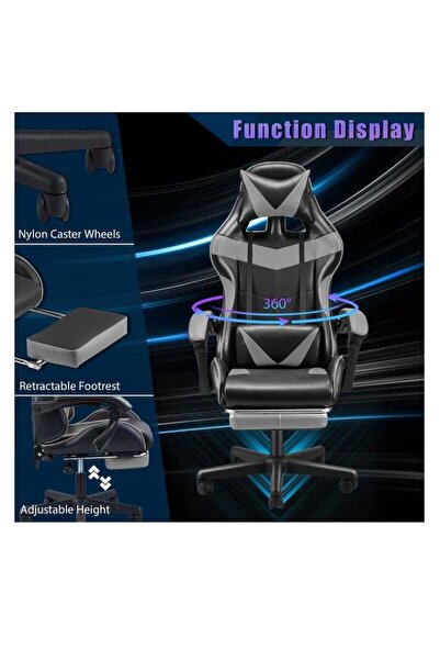 ZUIHAO Gaming Chair Ergonomic Office Chair Computer Chair PU Leather PC Chair with Footrest