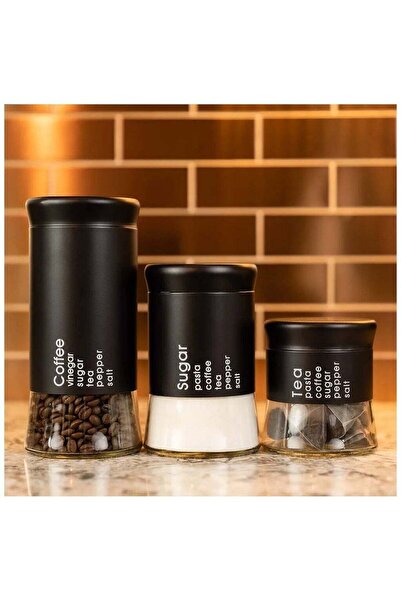 Beauenty 3 Pieces Airtight Coffee Tea Sugar Jars Set
