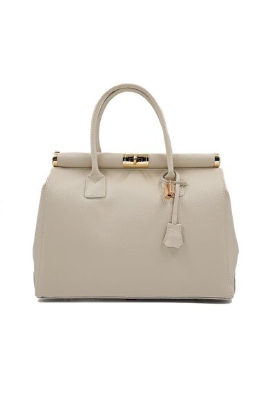 Posete Fagaras Jennifer Leather Purse - Beige, Genuine Leather Office Bag, Handbag, Bags