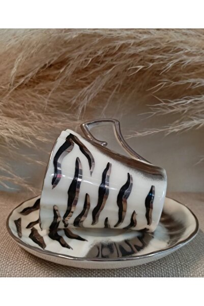 BY.RAYKA PORSELEN El Dekor Nera Demet Porcelain El Boyama 2-Piece Coffee Cup