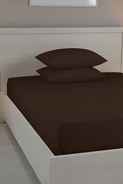 FAVORA 100% Cotton Ranforce Premium Double Elastic Sheet Set - Brown