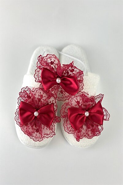 Lohusa Homewear Women's Cherry Bow Lace Stylish Maternity Crown Slippers Set Effortt