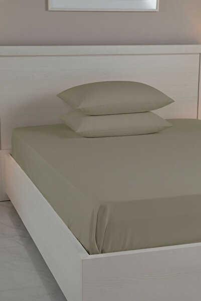 FAVORA 100% Cotton Ranforce Premium Double Elastic Sheet Set - Mink