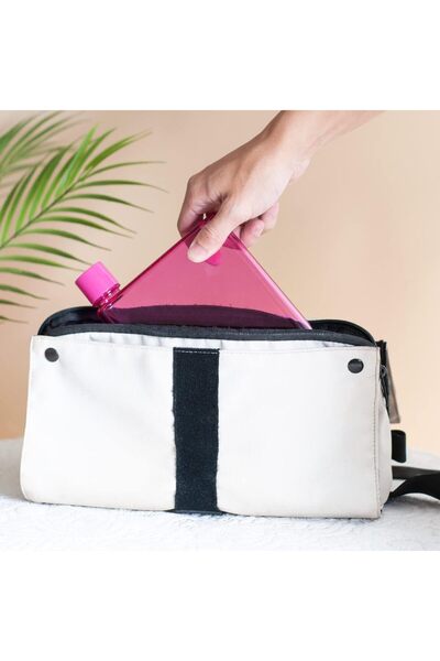 Alcoach Slim Flat Reusable Portable Water Bottle 420 ml (Pink)