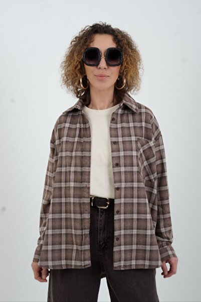 Zelish My Sister Καρό πουκάμισο σκούρου βιζόν