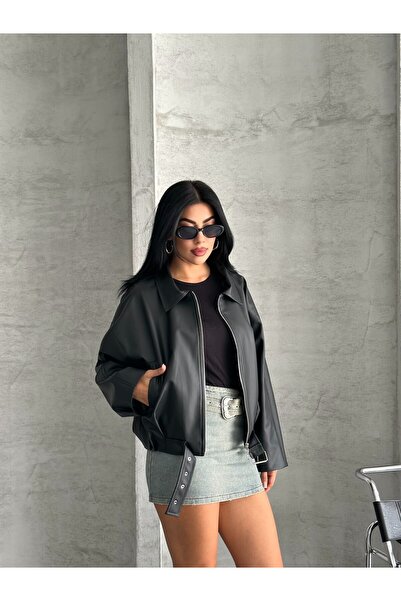 cottonage سترة جلدية موديل ZRA