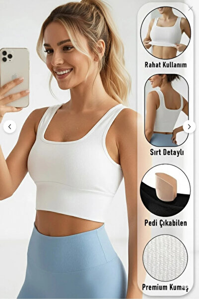 DOCE ELEGANTE حمالة صدر رياضية نسائية من القطن الأبيض بحمالات سميكة ومبطن، بل...