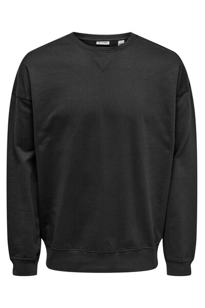ONLY & Sons Onsevans Erkek Oversize Crew Neck Sweatshirt – Tonal Block, Kolay Kombinlenebilir