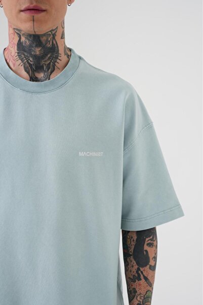 Machinist Men's Luxury Basic Washable Oversized T-Shirt Space Gray Effect