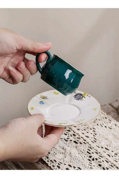 Shuer Ceramic Coffee cup, Espresso cup,Arabic coffee cup,Turkish coffee cup, Cup and Saucer Set 100ML