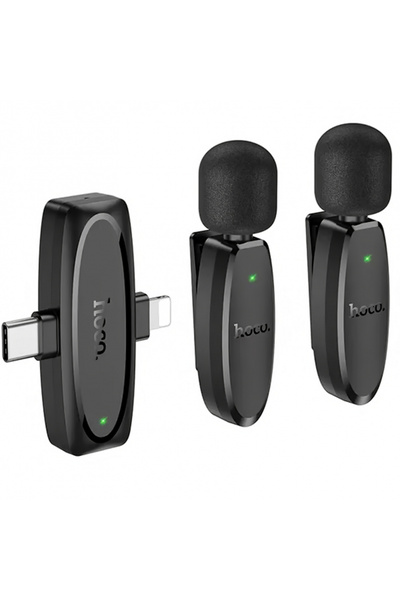 Hoco Lavaliera L15, USB-C / Lightning, Set 2 bucati, Neagra