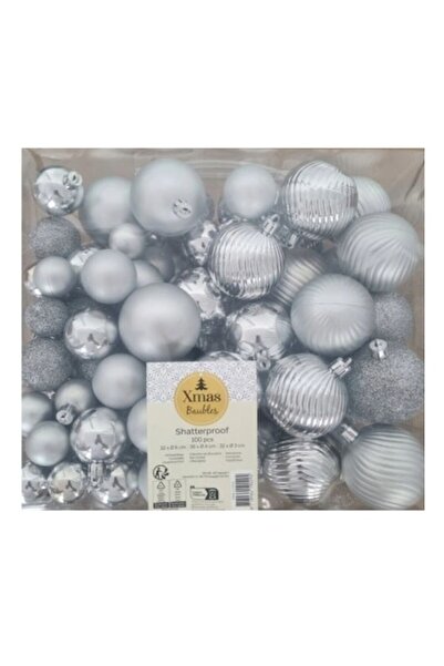 OEM Set of 100 Silver Christmas Tree Baubles