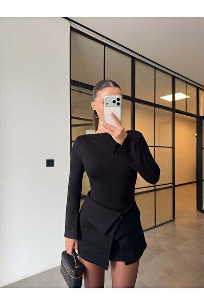 BB Bensu Buyruk ROCHIE MINI NEGRĂ CU PIEȚE