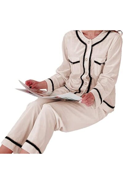 Margoun Women Winter Velvet Pajama Set MG16