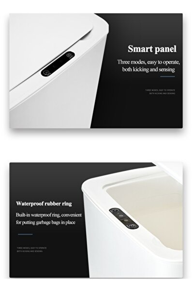 Generic SH-168U Rechargeable Automatic Induction Smart Trash Can Touchless 14L White