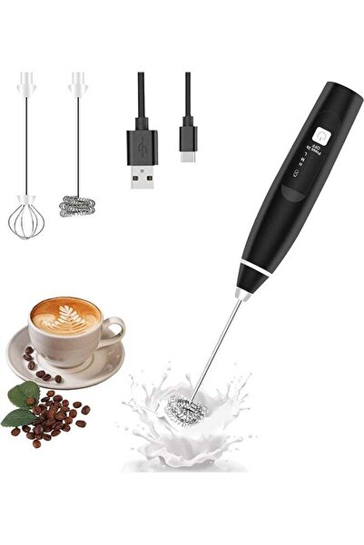 Arabest USB Rechargeable Coffee Frother Electric Whisk Electric Foam Maker, with Two Stainless Steel Whisks