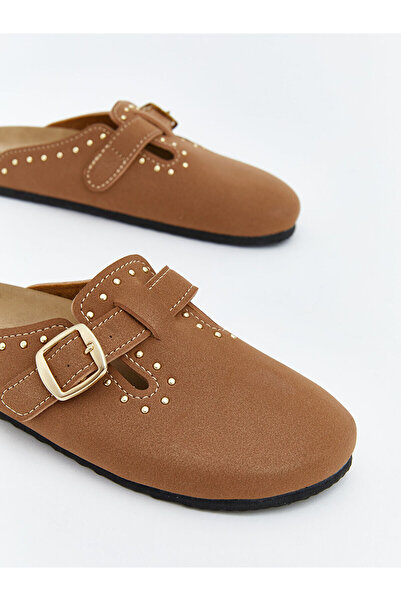 LC Waikiki Beige Suede Look Girls' House Slippers