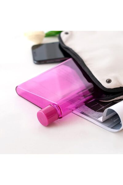 Alcoach Slim Flat Reusable Portable Water Bottle 420 ml (Pink)