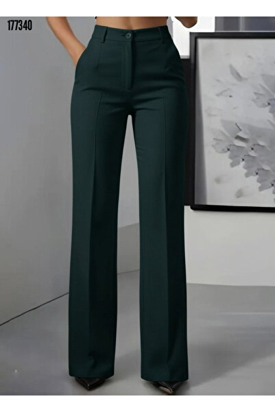 moda wanilia Casual and Stylish Women's High Waist Imported Pocketed Crepe Trousers