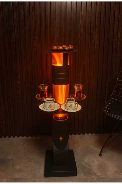 Tastech FÜZE TİPİ PELET SOBASI CAM SOBA ROKET SOBA BAHÇE CAM BALKON KIŞ BAHÇESİ CAFE KAMP TİPİ TEPSİLİ KÜÇÜK