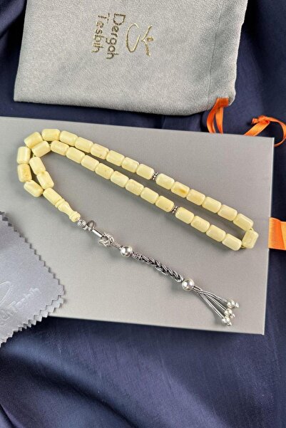 dergah tesbih Capsule Model Silver Mesh Design Drop Amber Prayer Beads (Amber), (Amber Drop Prayer Beads)