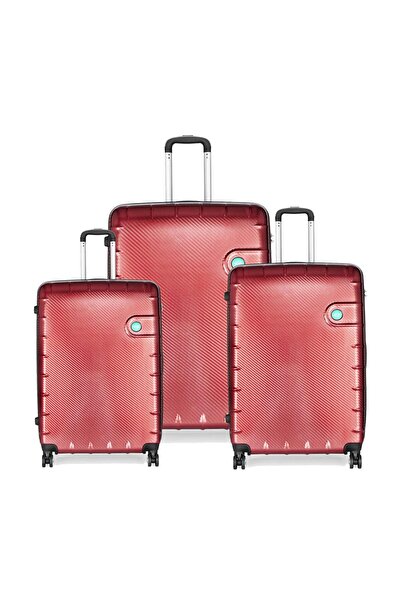 Vip Lisbon Set Of 3 Polycarbonate with ABS Hard Sided 4-Wheeler Spinner Trolley Bag with Combination