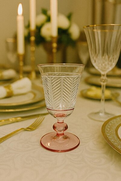 Mirano Cam Tasarım DEKORLU (KESME) EL İŞİ AYAK BOYALI GRACE 200ML KADEH