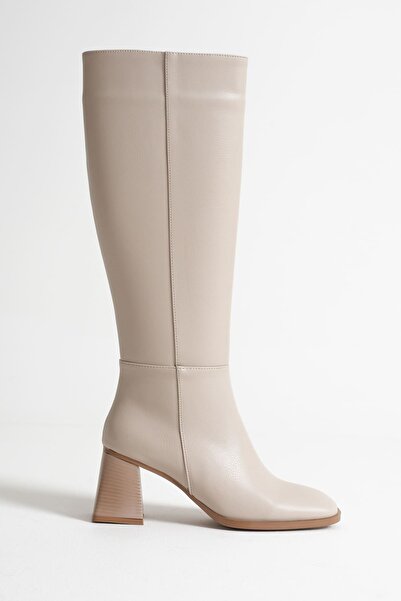 Leyan Butik Arden Women's Beige Winter Boots