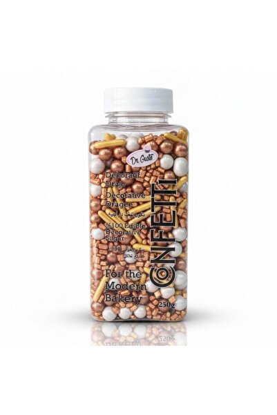 Dr. Gusto Konfeti Şeker Bakır 250 g – Pasta, Cupcake ve Tatlı Süsleme İçin Metalik Dekor Şekeri