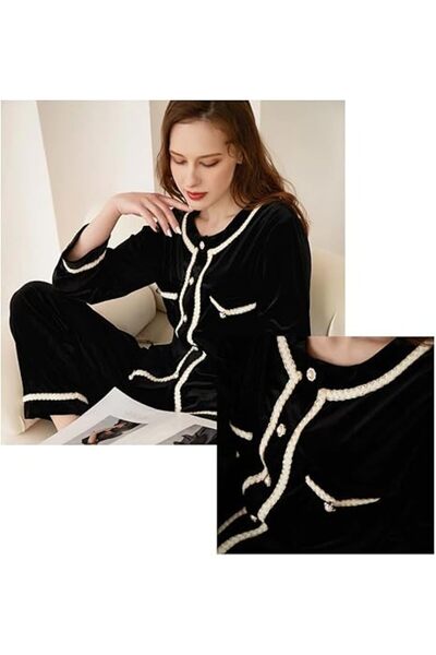Margoun Women Winter Velvet Pajama Set MG16