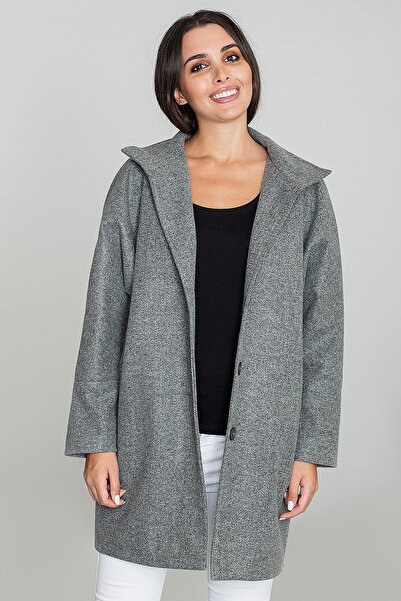 Figl Elegant gray coat for women, for autumn and winter, M589, size S